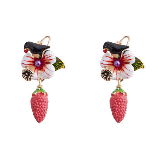 Strawberry flower earrings